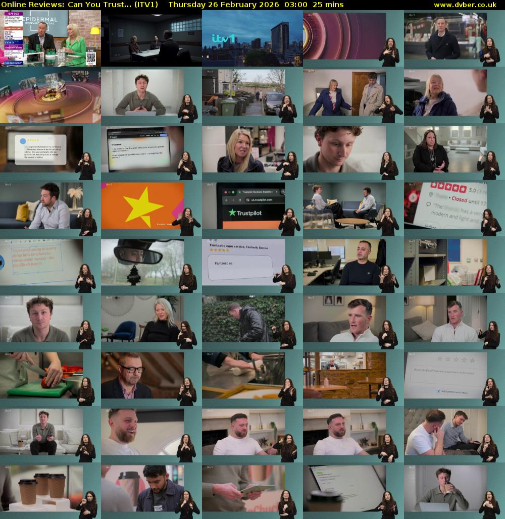 Online Reviews: Can You Trust... (ITV1) Thursday 26 February 2026 03:00 - 03:25