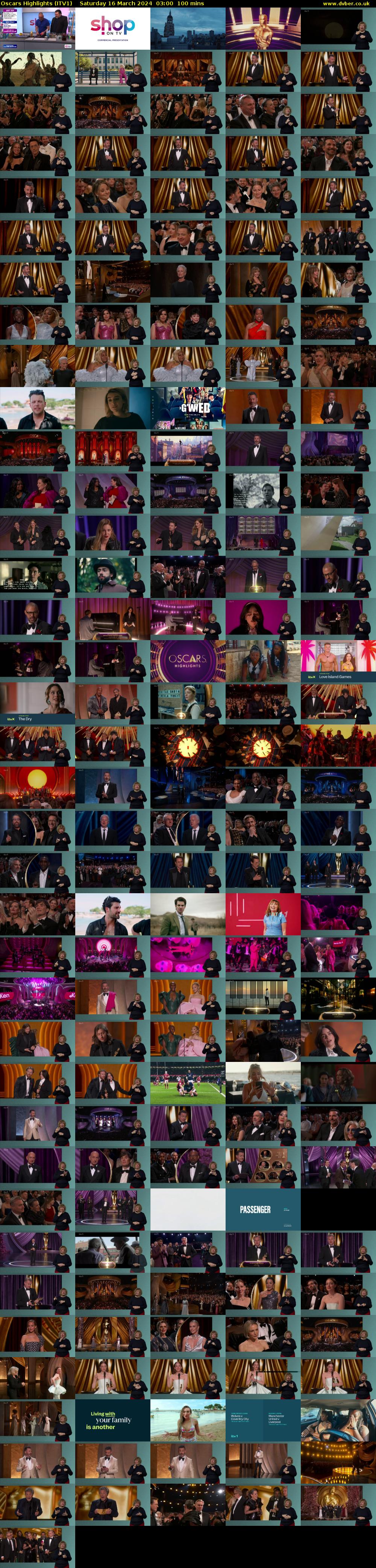 Oscars Highlights (ITV1) Saturday 16 March 2024 03:00 - 04:40