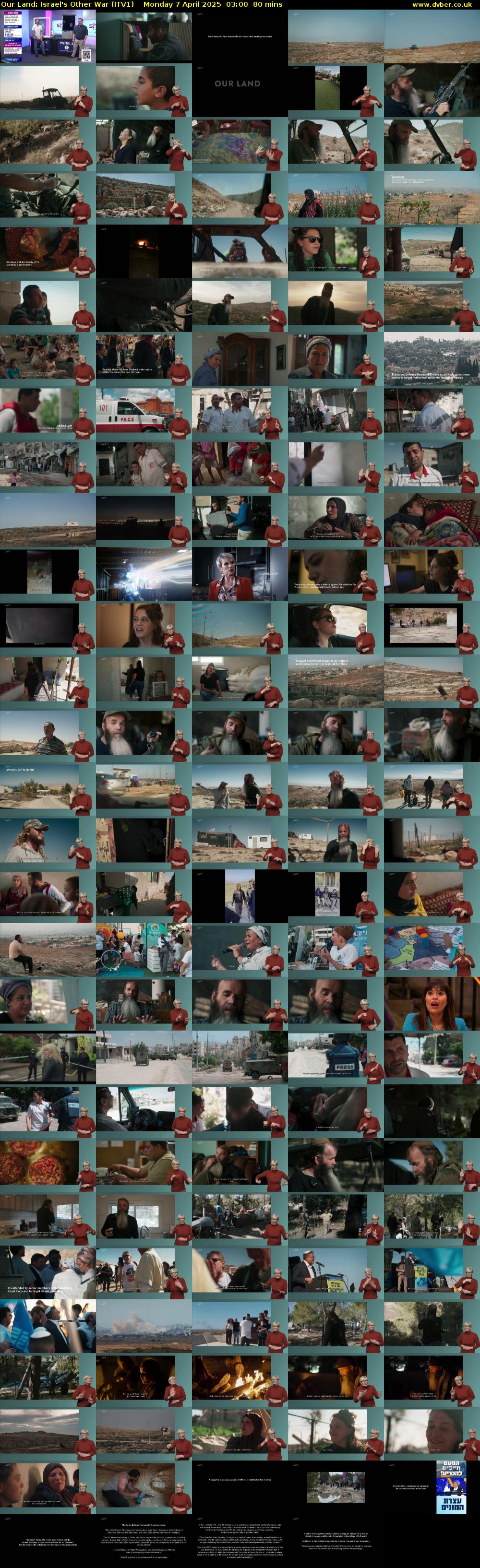 Our Land: Israel's Other War (ITV1) Monday 7 April 2025 03:00 - 04:20