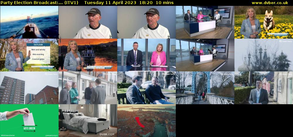 Party Election Broadcast:... (ITV1) Tuesday 11 April 2023 18:20 - 18:30