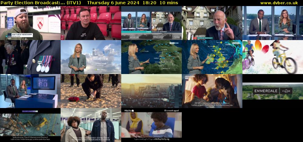 Party Election Broadcast:... (ITV1) Thursday 6 June 2024 18:20 - 18:30