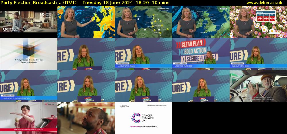 Party Election Broadcast:... (ITV1) Tuesday 18 June 2024 18:20 - 18:30