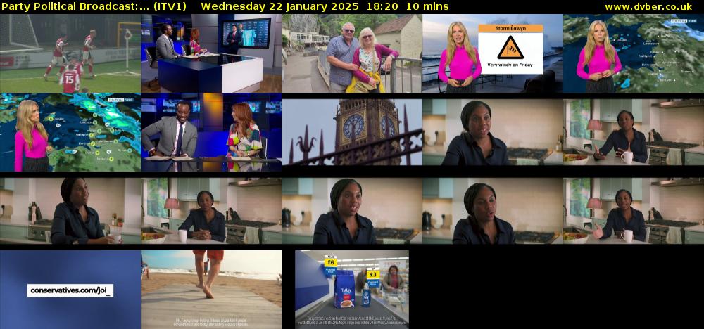Party Political Broadcast:... (ITV1) Wednesday 22 January 2025 18:20 - 18:30