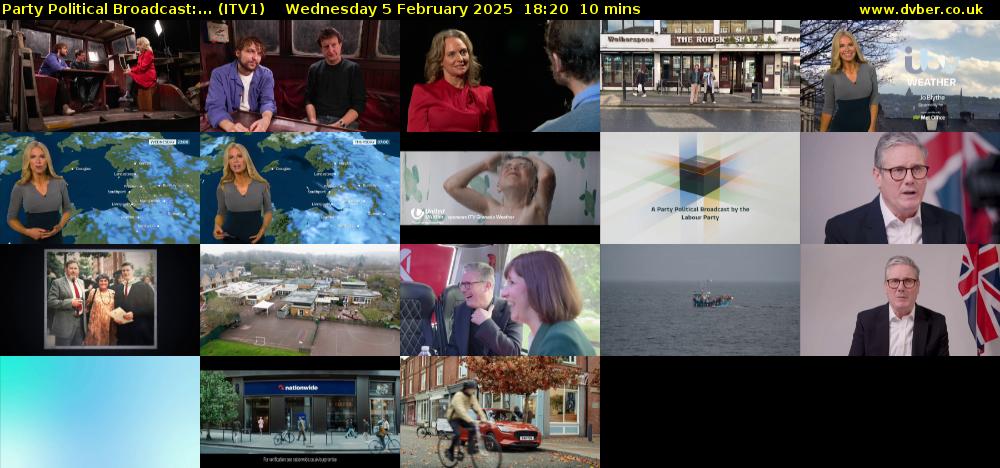 Party Political Broadcast:... (ITV1) Wednesday 5 February 2025 18:20 - 18:30