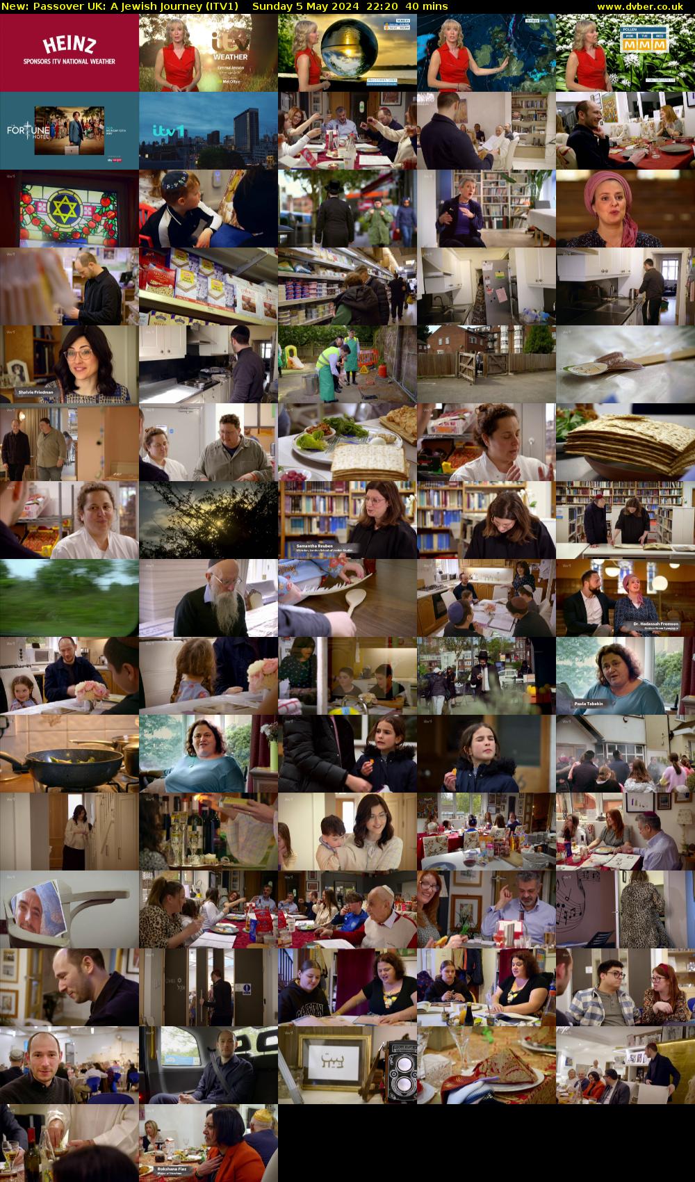 Passover UK: A Jewish Journey (ITV1) Sunday 5 May 2024 22:20 - 23:00