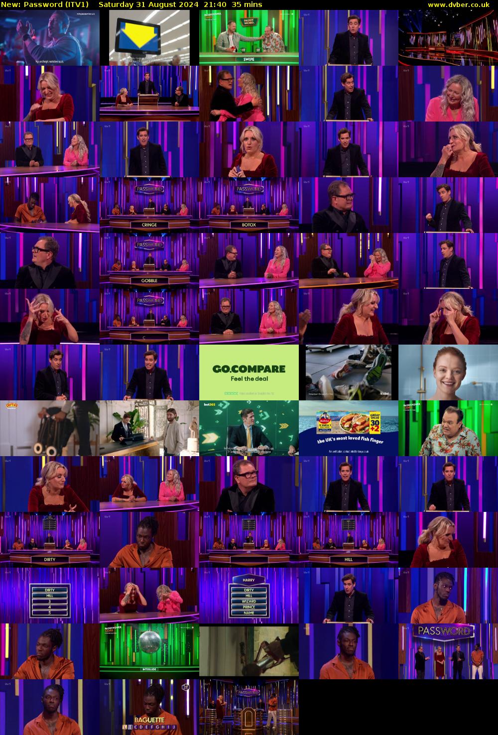 Password (ITV1) Saturday 31 August 2024 21:40 - 22:15