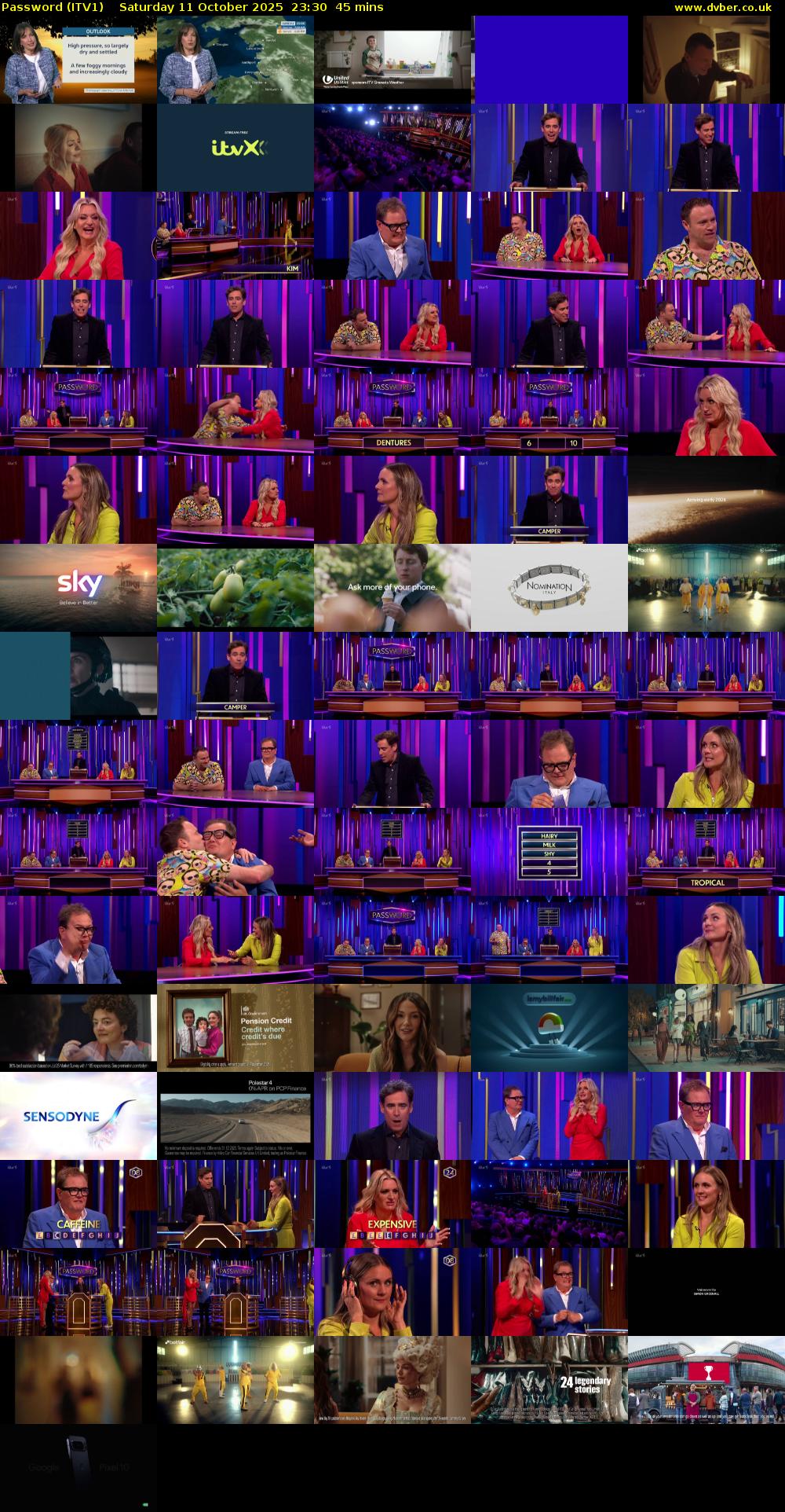 Password (ITV1) Saturday 11 October 2025 23:30 - 00:15