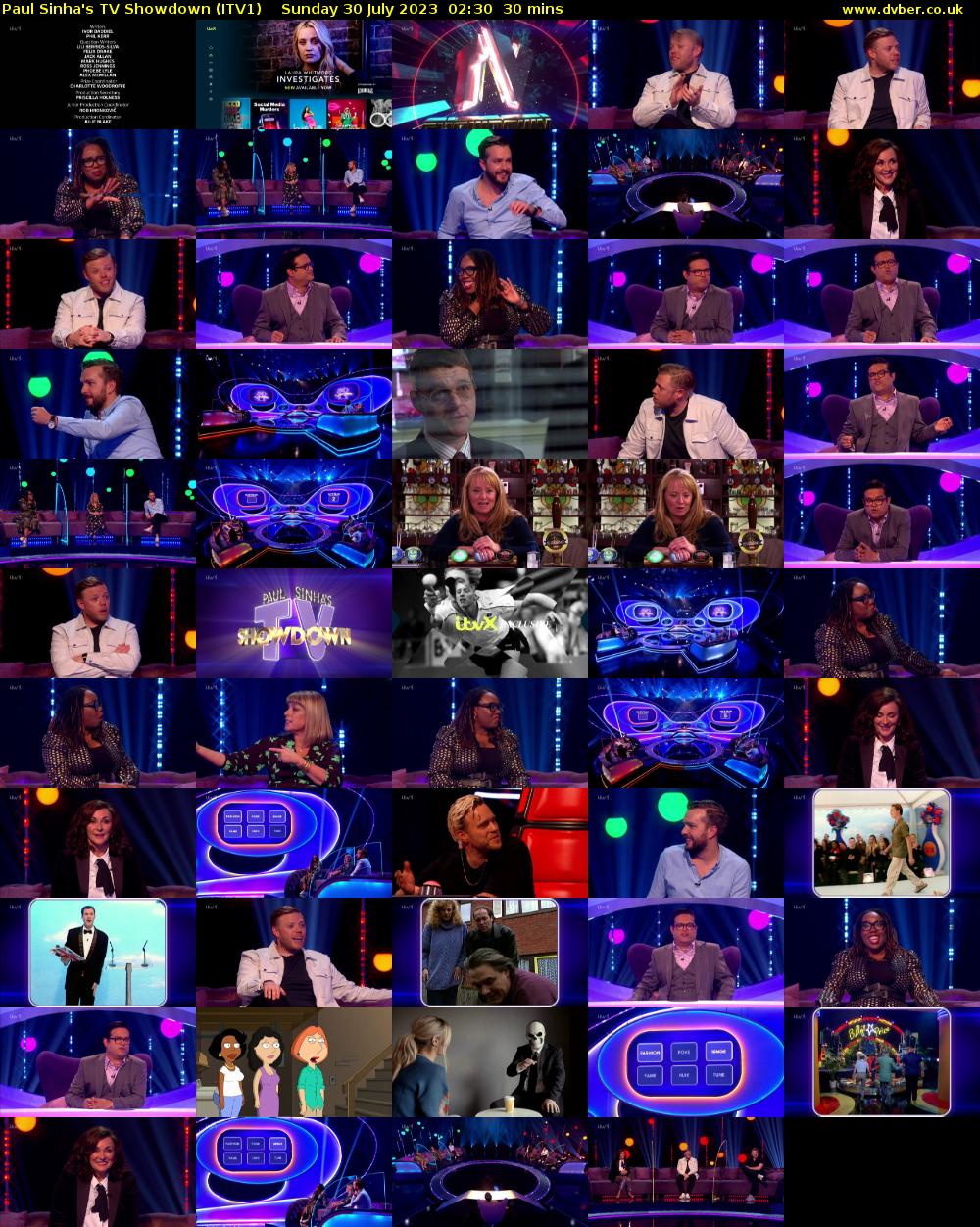 Paul Sinha's TV Showdown (ITV1) Sunday 30 July 2023 02:30 - 03:00
