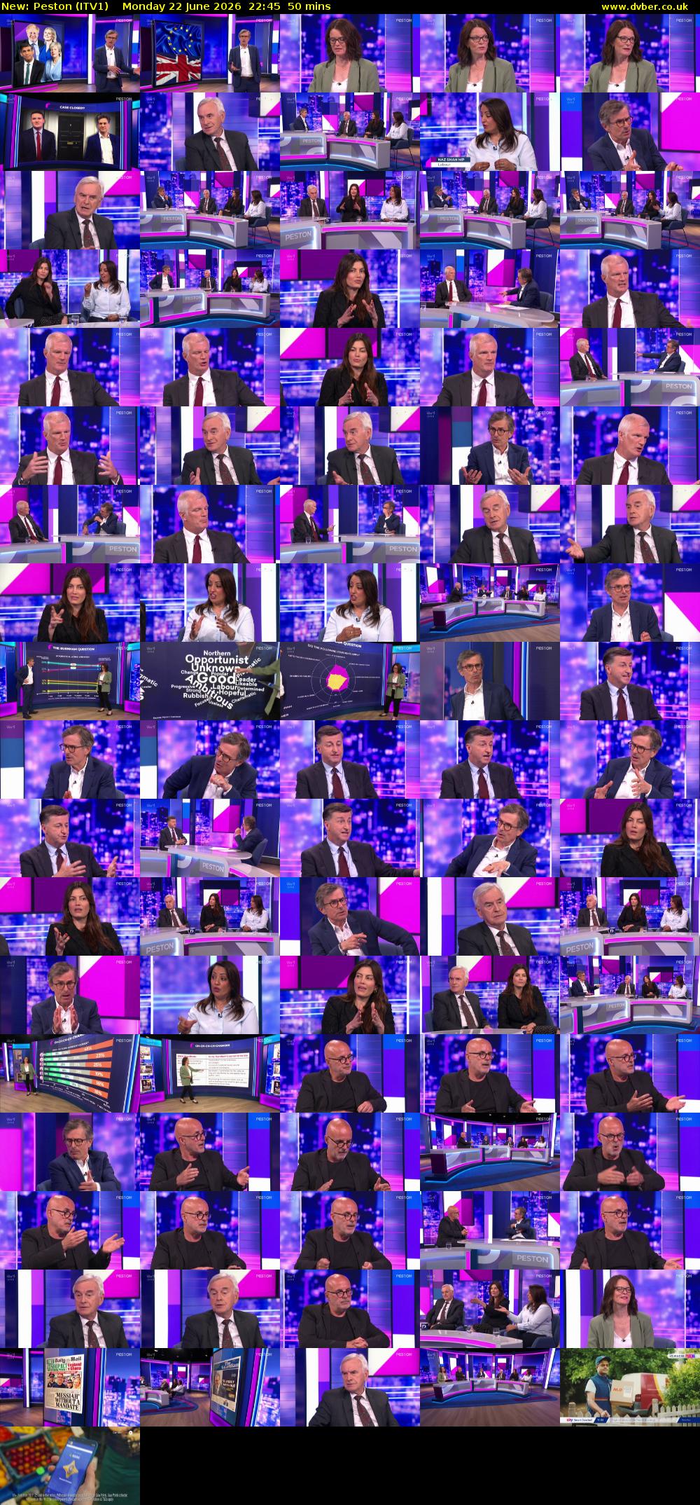 Peston (ITV1) Monday 22 June 2026 22:45 - 23:35