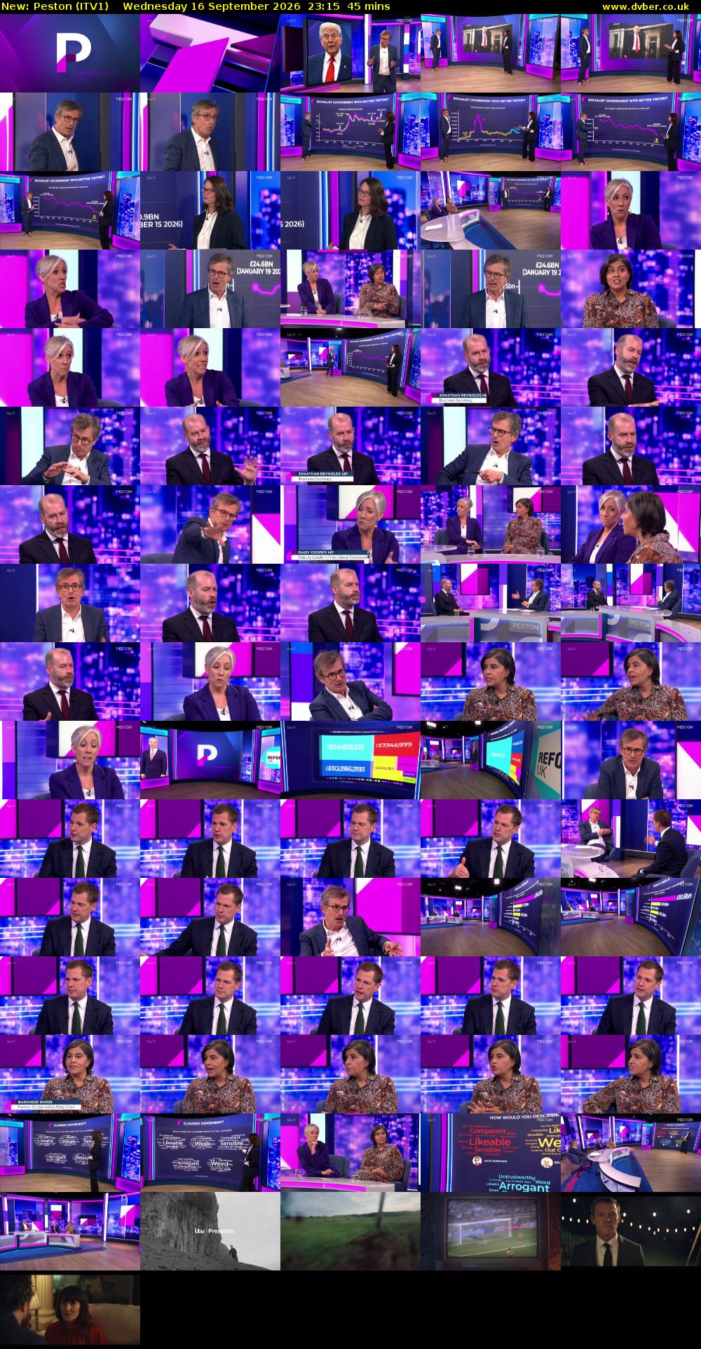 Peston (ITV1) Wednesday 16 September 2026 23:15 - 00:00