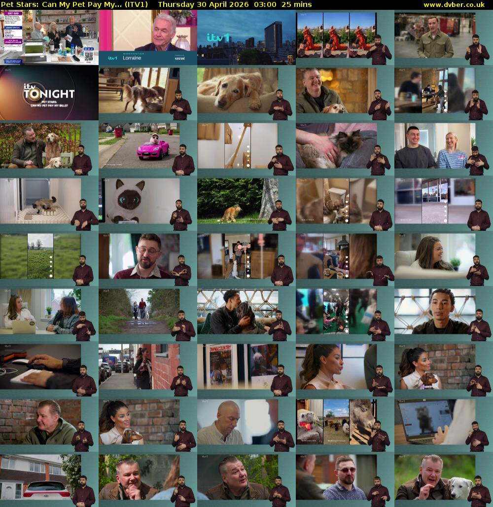 Pet Stars: Can My Pet Pay My... (ITV1) Thursday 30 April 2026 03:00 - 03:25