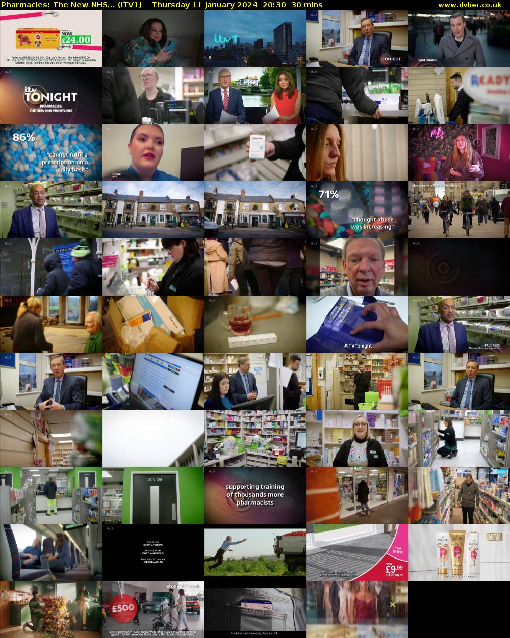 Pharmacies: The New NHS... (ITV1) Thursday 11 January 2024 20:30 - 21:00