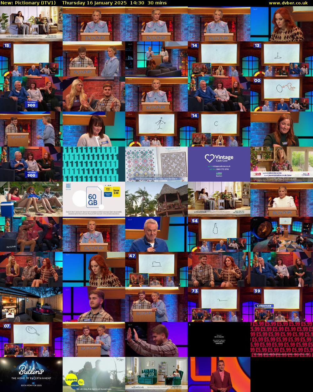 Pictionary (ITV1) Thursday 16 January 2025 14:30 - 15:00