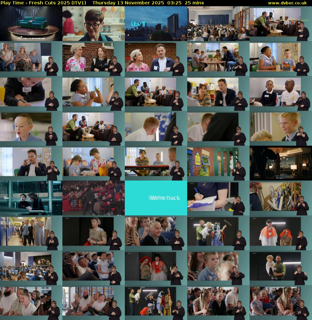 Play Time - Fresh Cuts 2025 (ITV1) Thursday 13 November 2025 03:25 - 03:50
