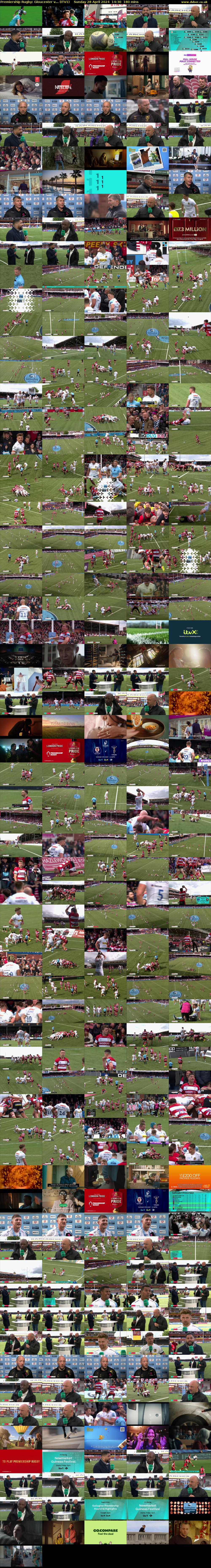 Premiership Rugby: Gloucester v... (ITV1) Sunday 28 April 2024 14:30 - 17:30