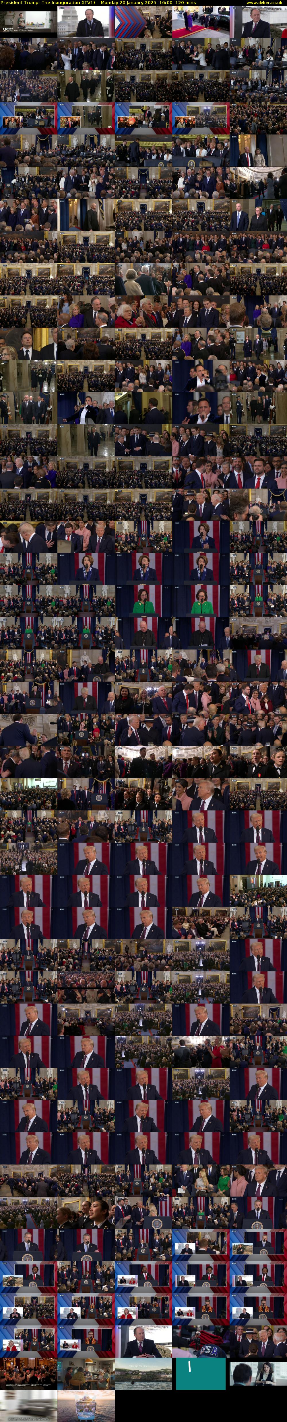 President Trump: The Inauguration (ITV1) Monday 20 January 2025 16:00 - 18:00