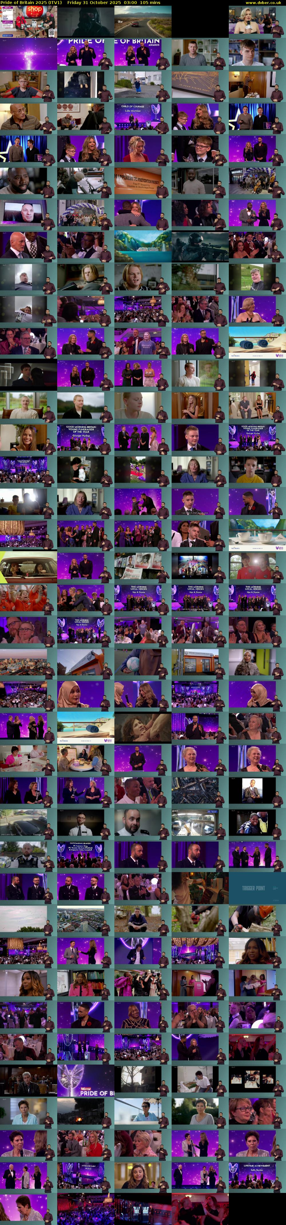 Pride of Britain 2025 (ITV1) Friday 31 October 2025 03:00 - 04:45