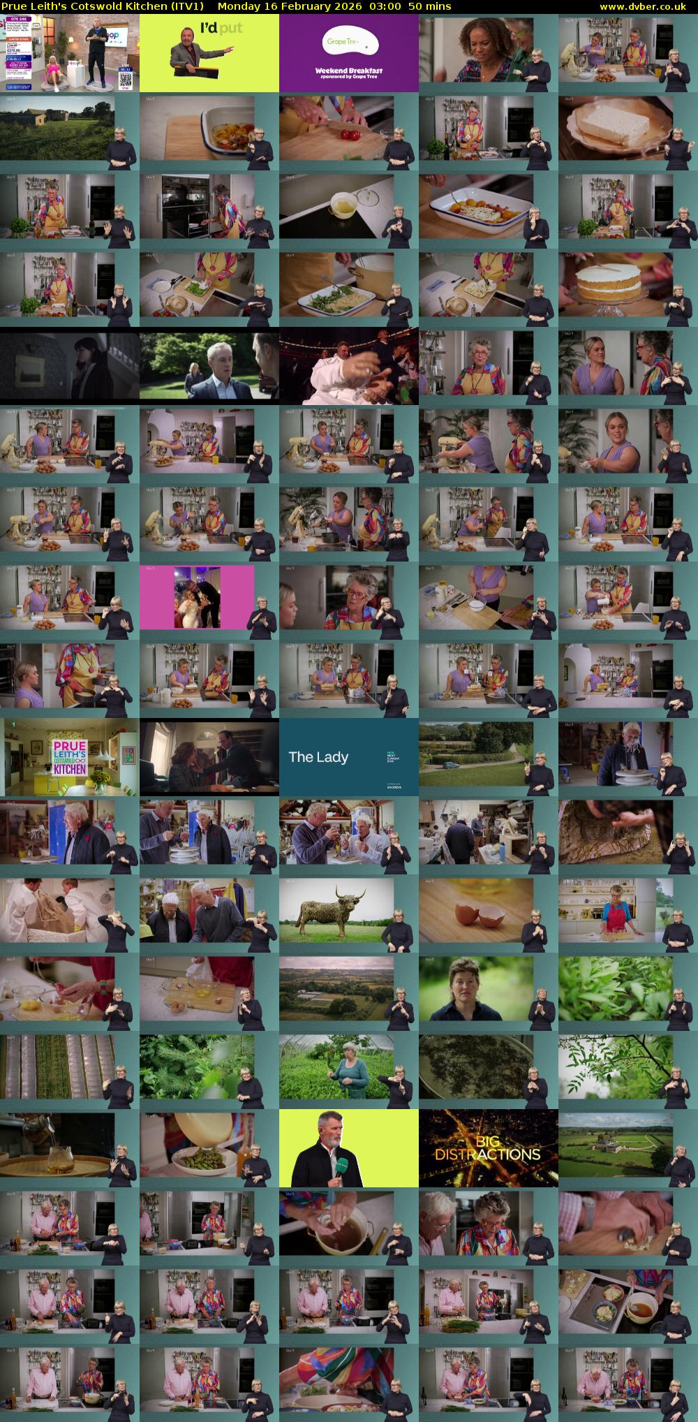 Prue Leith's Cotswold Kitchen (ITV1) Monday 16 February 2026 03:00 - 03:50