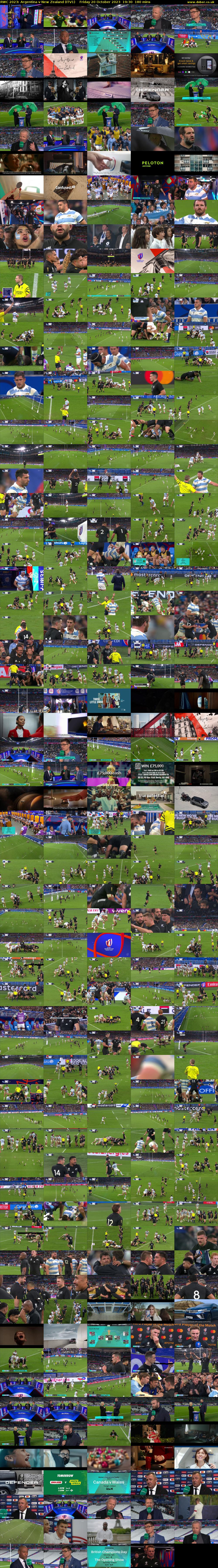 RWC 2023: Argentina v New Zealand (ITV1) Friday 20 October 2023 19:30 - 22:30