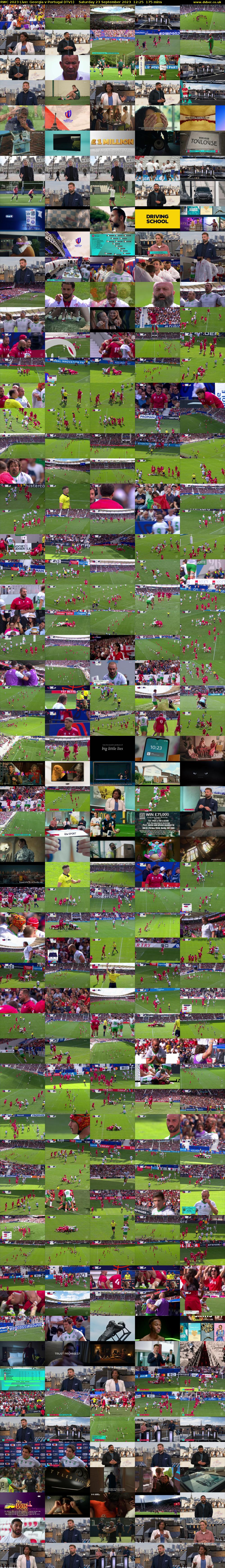 RWC 2023 Live: Georgia v Portugal (ITV1) Saturday 23 September 2023 12:25 - 15:20