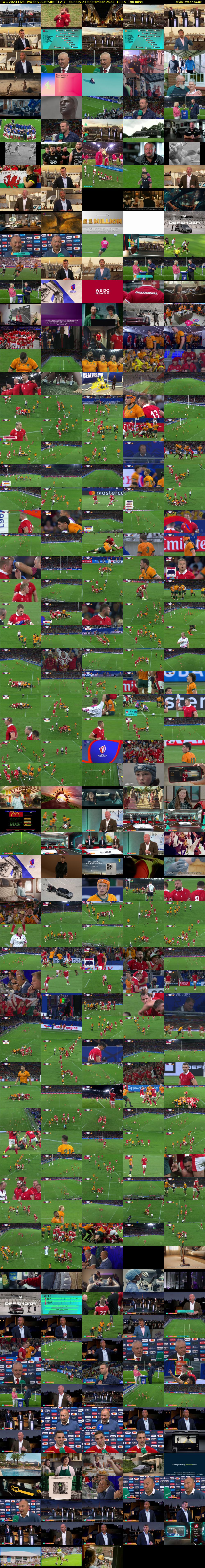 RWC 2023 Live: Wales v Australia (ITV1) Sunday 24 September 2023 19:15 - 22:25
