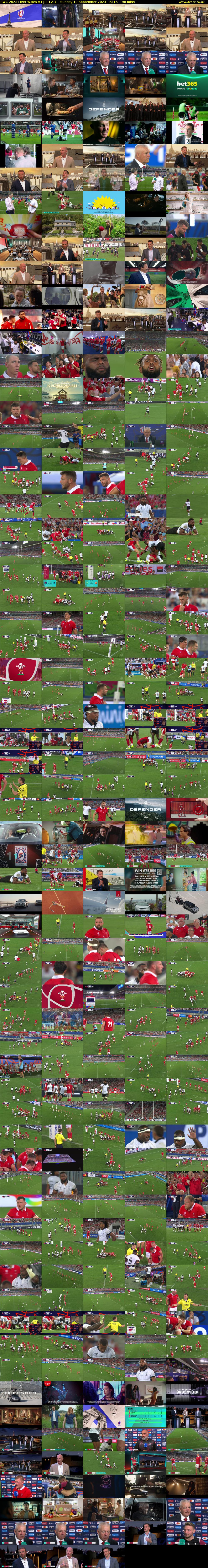 RWC 2023 Live: Wales v Fiji (ITV1) Sunday 10 September 2023 19:15 - 22:25