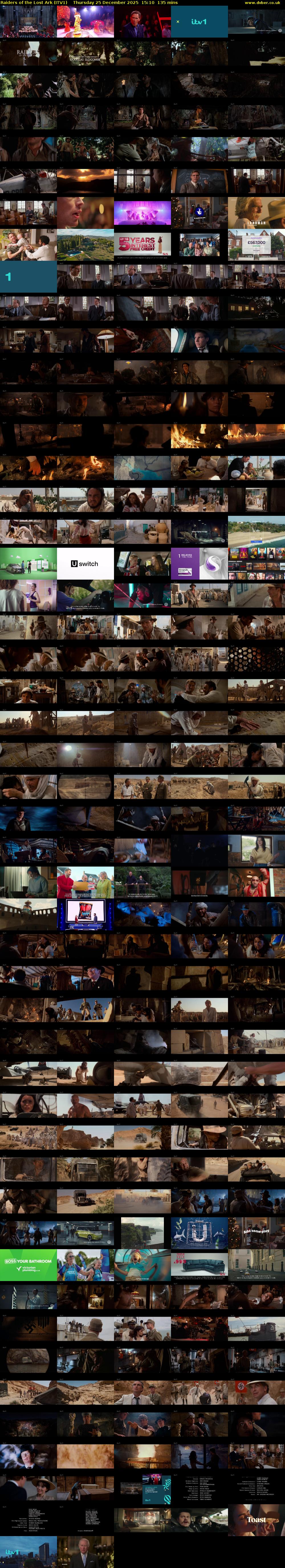Raiders of the Lost Ark (ITV1) Thursday 25 December 2025 15:10 - 17:25