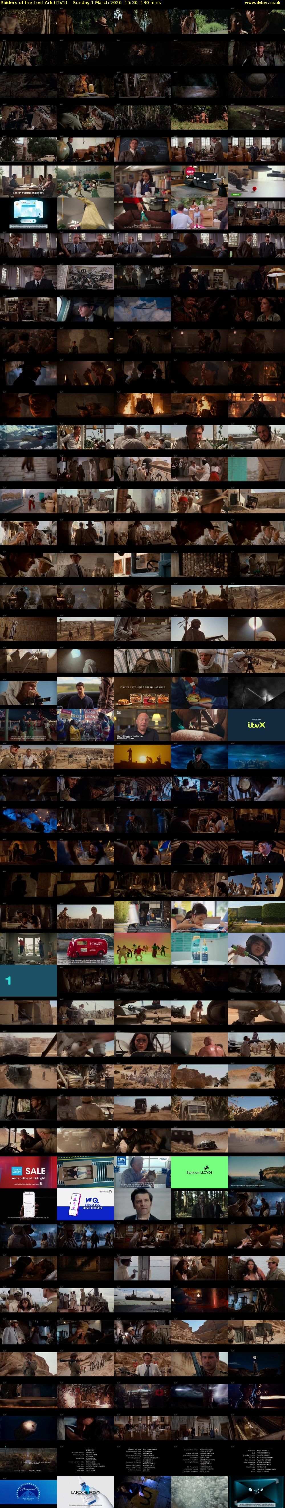 Raiders of the Lost Ark (ITV1) Sunday 1 March 2026 15:30 - 17:40