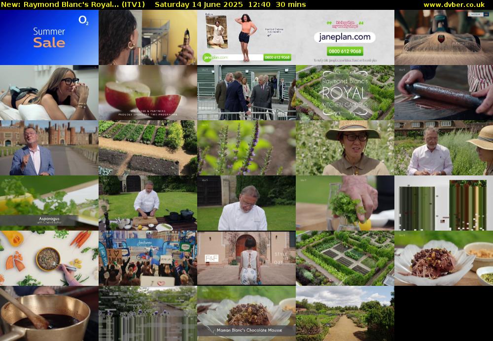 Raymond Blanc's Royal... (ITV1) Saturday 14 June 2025 12:40 - 13:10