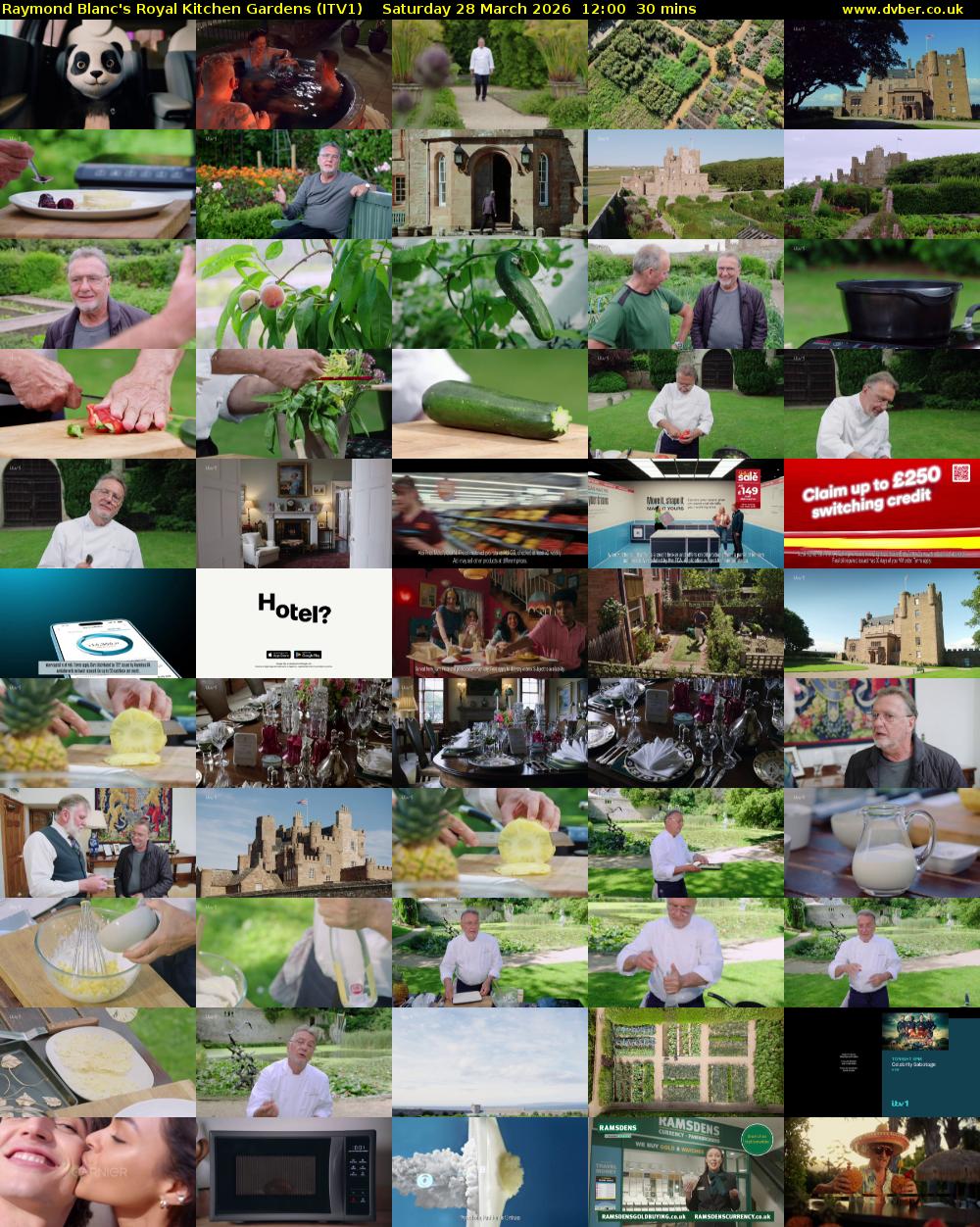 Raymond Blanc's Royal Kitchen Gardens (ITV1) Saturday 28 March 2026 12:00 - 12:30