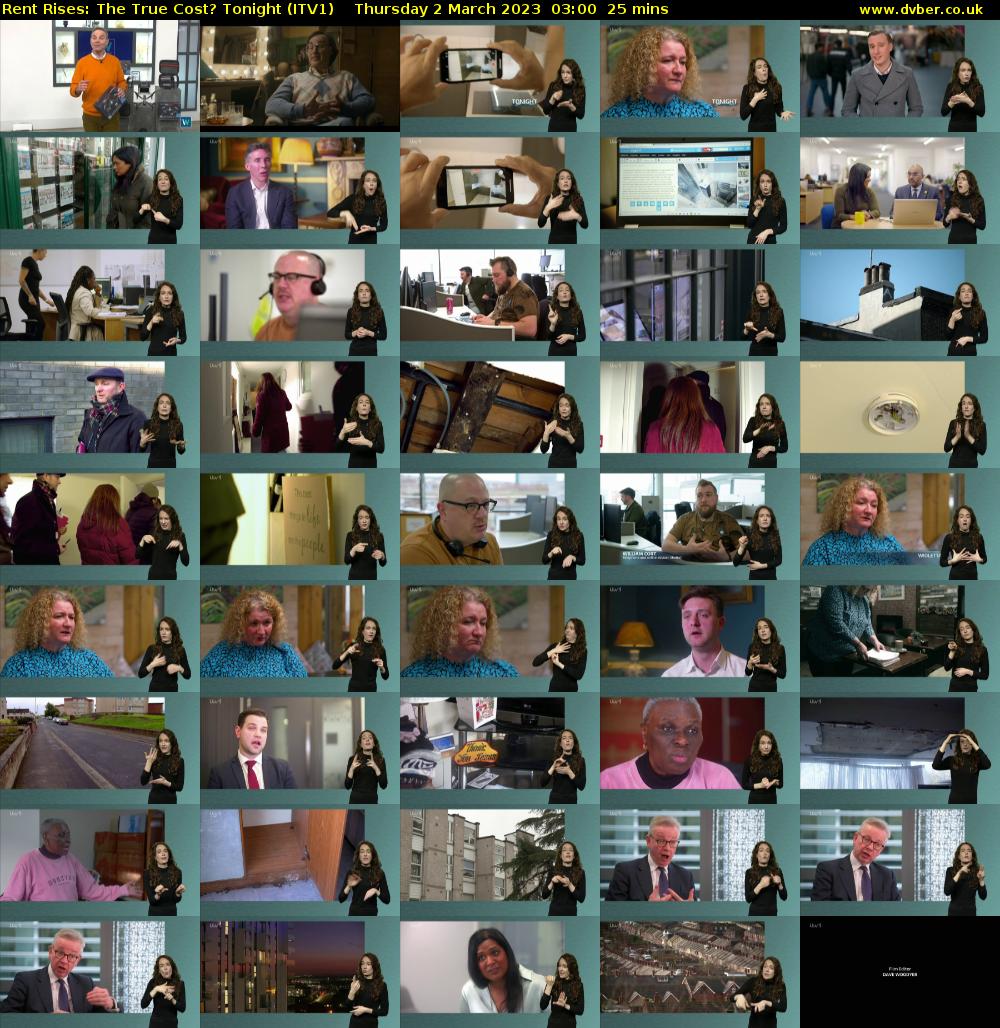 Rent Rises: The True Cost? Tonight (ITV1) Thursday 2 March 2023 03:00 - 03:25