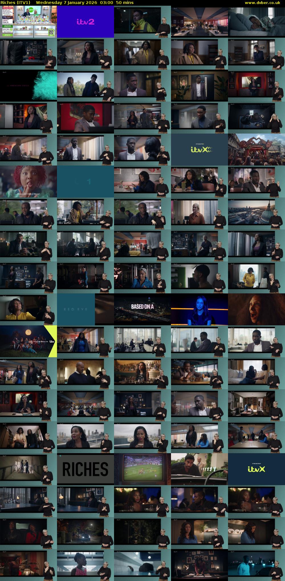 Riches (ITV1) Wednesday 7 January 2026 03:00 - 03:50