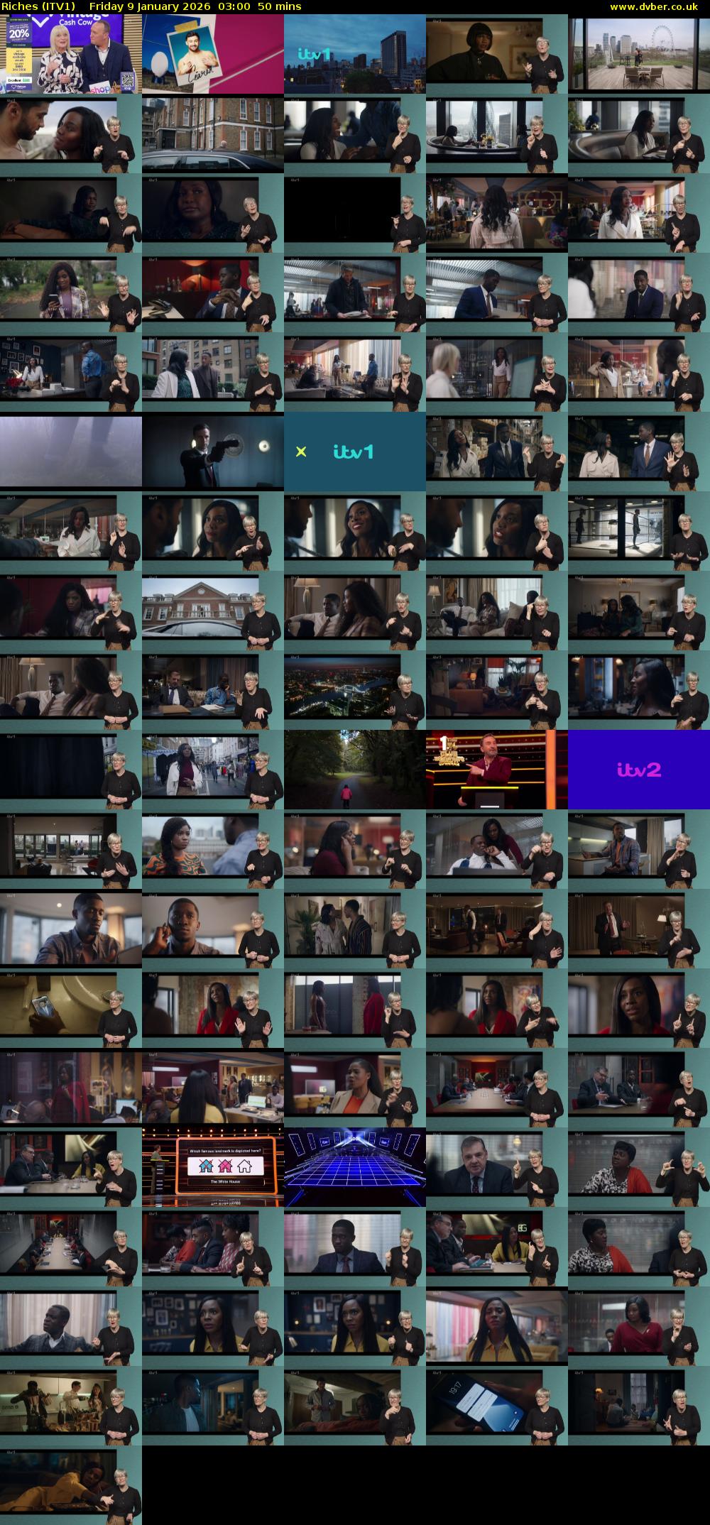 Riches (ITV1) Friday 9 January 2026 03:00 - 03:50