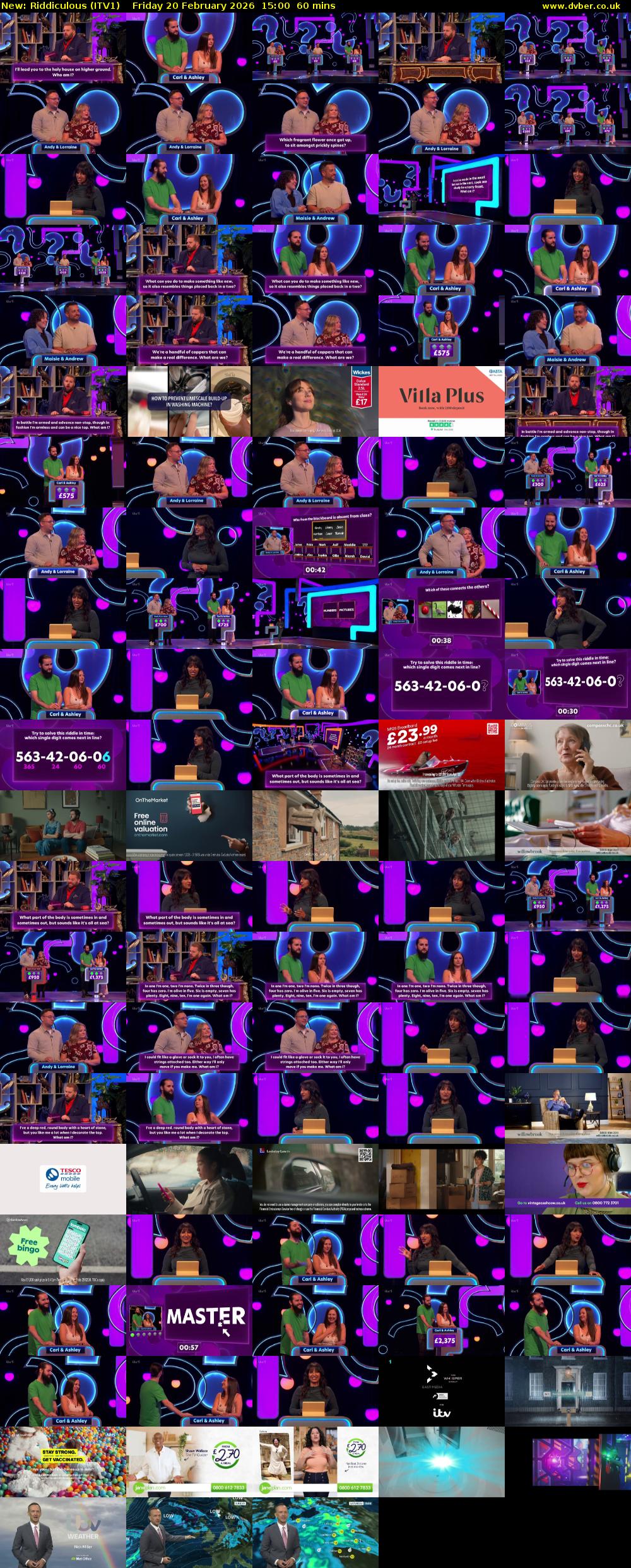 Riddiculous (ITV1) Friday 20 February 2026 15:00 - 16:00