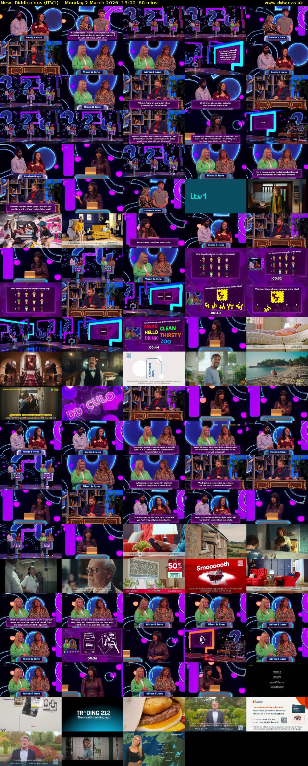 Riddiculous (ITV1) Monday 2 March 2026 15:00 - 16:00