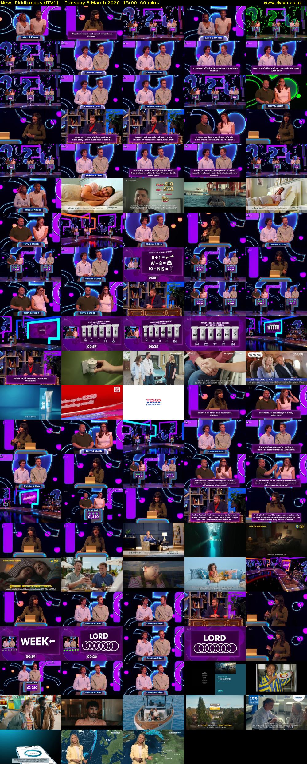 Riddiculous (ITV1) Tuesday 3 March 2026 15:00 - 16:00