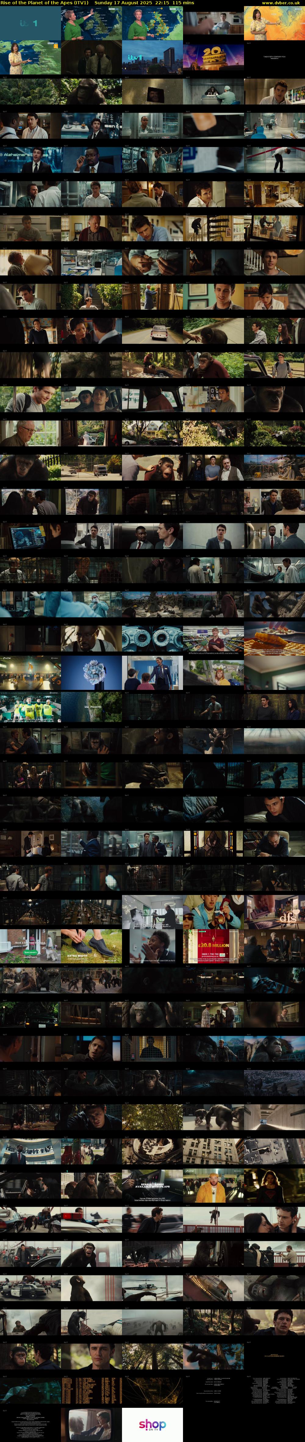 Rise of the Planet of the Apes (ITV1) Sunday 17 August 2025 22:15 - 00:10