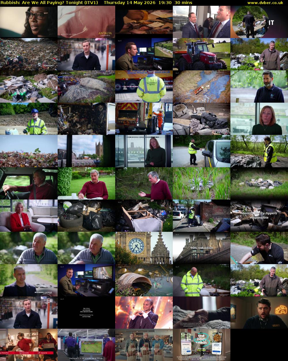 Rubbish: Are We All Paying? Tonight (ITV1) Thursday 14 May 2026 19:30 - 20:00