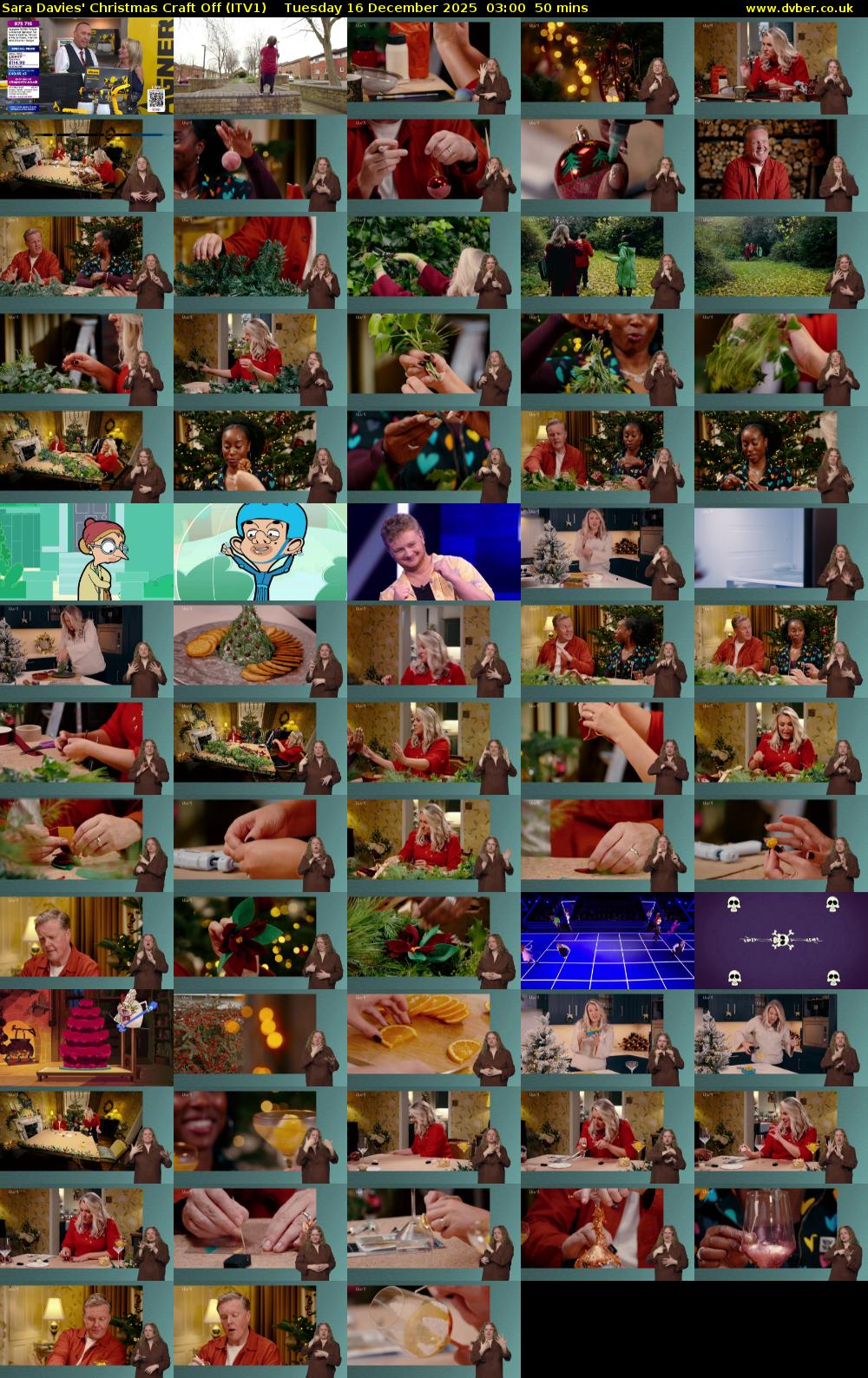 Sara Davies' Christmas Craft Off (ITV1) Tuesday 16 December 2025 03:00 - 03:50