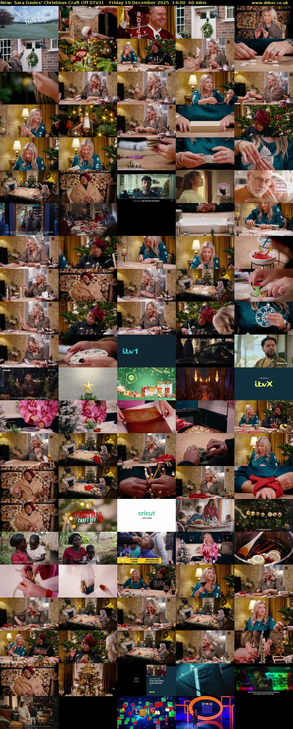 Sara Davies' Christmas Craft Off (ITV1) Friday 19 December 2025 14:00 - 15:00