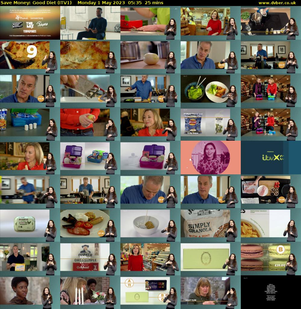 Save Money: Good Diet (ITV1) Monday 1 May 2023 05:35 - 06:00