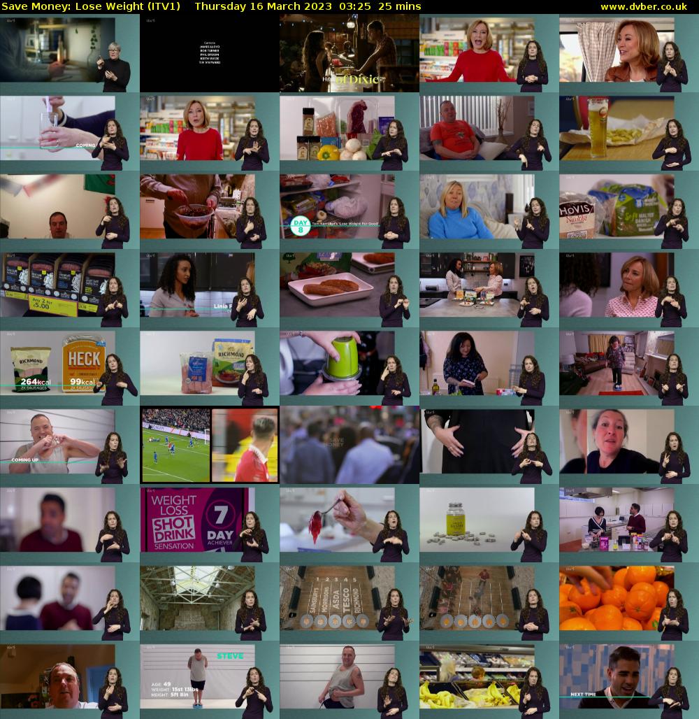 Save Money: Lose Weight (ITV1) Thursday 16 March 2023 03:25 - 03:50
