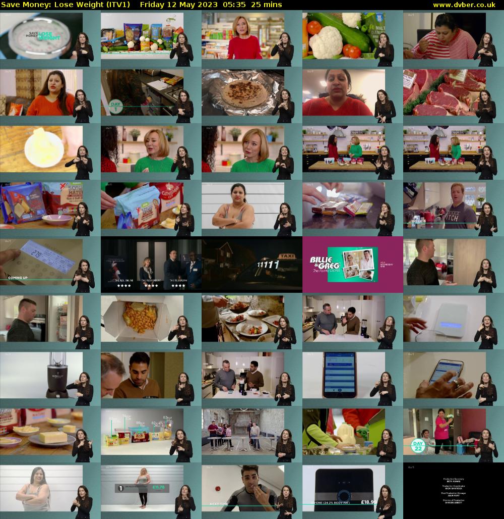 Save Money: Lose Weight (ITV1) Friday 12 May 2023 05:35 - 06:00
