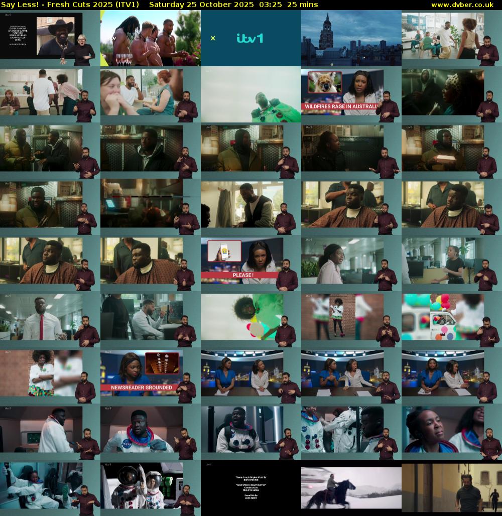 Say Less! - Fresh Cuts 2025 (ITV1) Saturday 25 October 2025 03:25 - 03:50