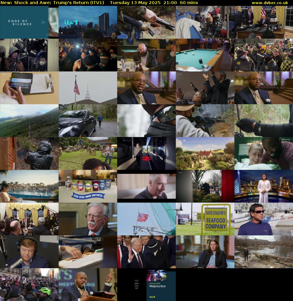 Shock and Awe: Trump's Return (ITV1) Tuesday 13 May 2025 21:00 - 22:00