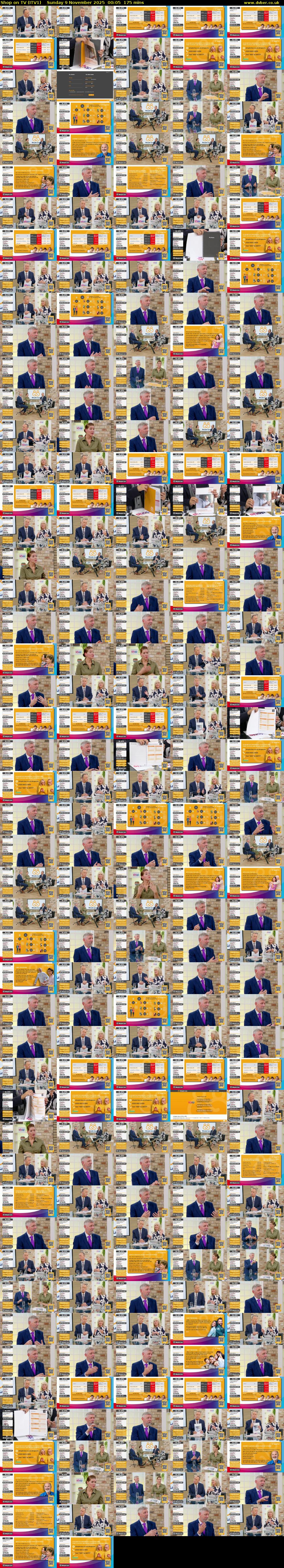 Shop on TV (ITV1) Sunday 9 November 2025 00:05 - 03:00