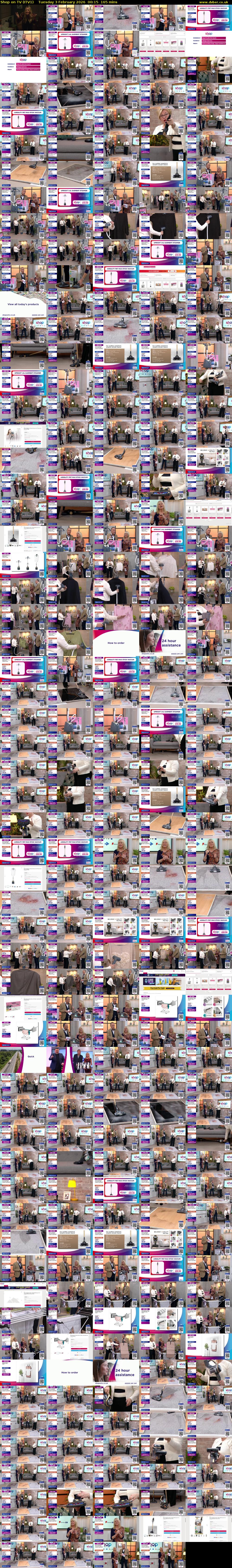 Shop on TV (ITV1) Tuesday 3 February 2026 00:15 - 03:00