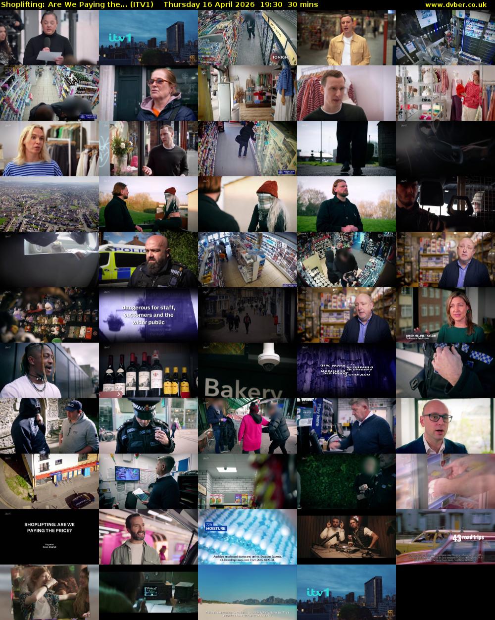 Shoplifting: Are We Paying the... (ITV1) Thursday 16 April 2026 19:30 - 20:00