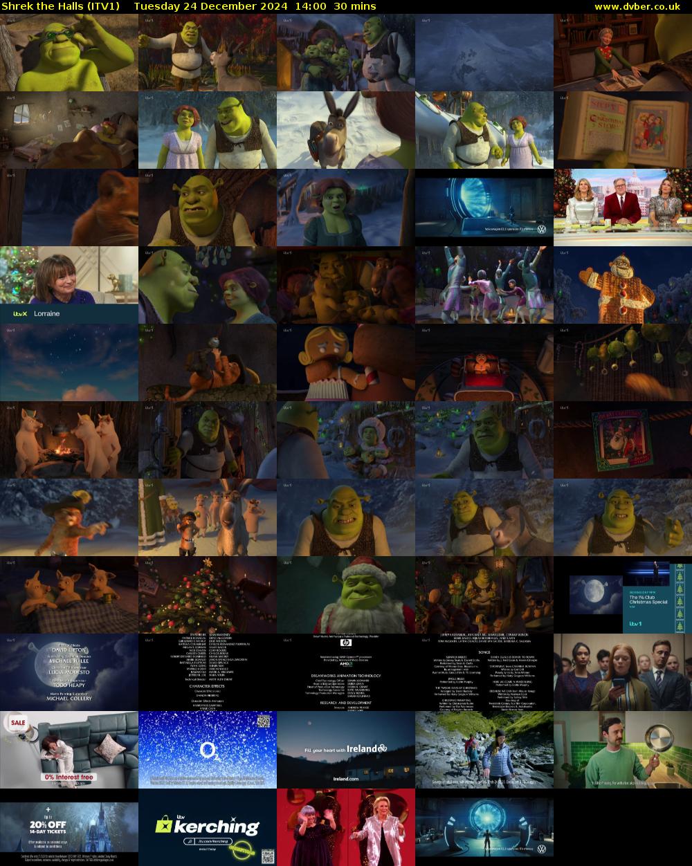 Shrek the Halls (ITV1) Tuesday 24 December 2024 14:00 - 14:30