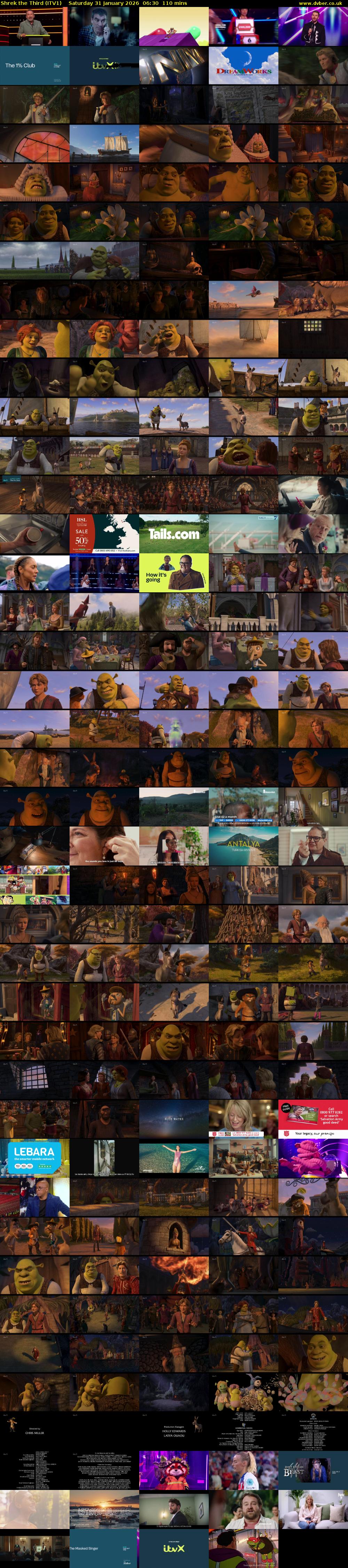 Shrek the Third (ITV1) Saturday 31 January 2026 06:30 - 08:20